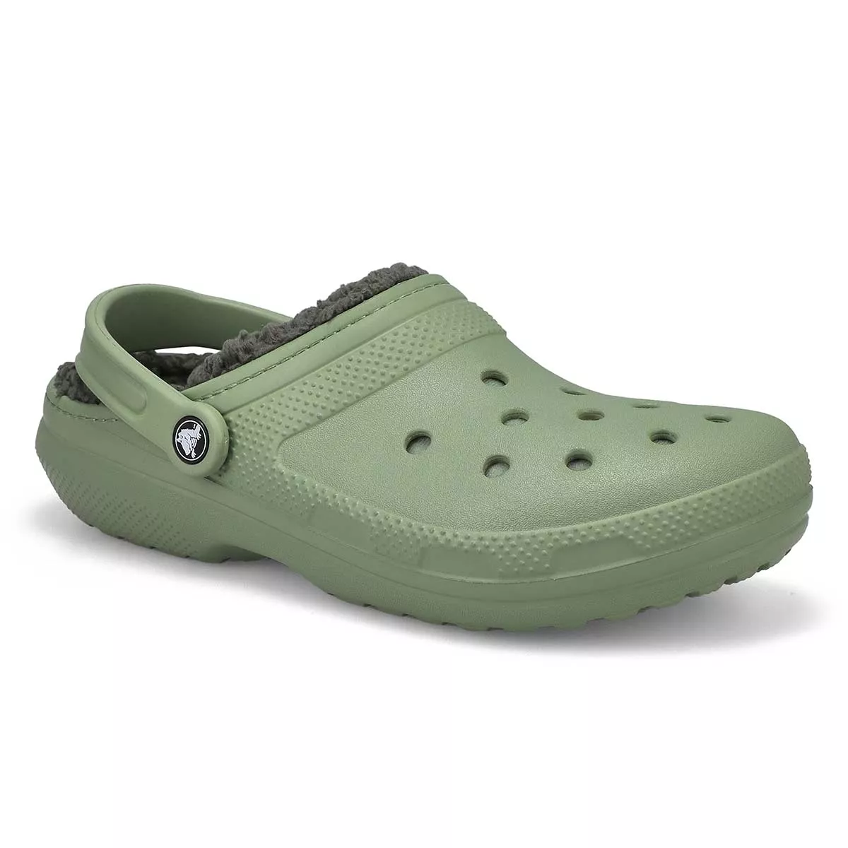 Cheap Crocs, Women's Classic Lined Comfort Clog - Moss 0115