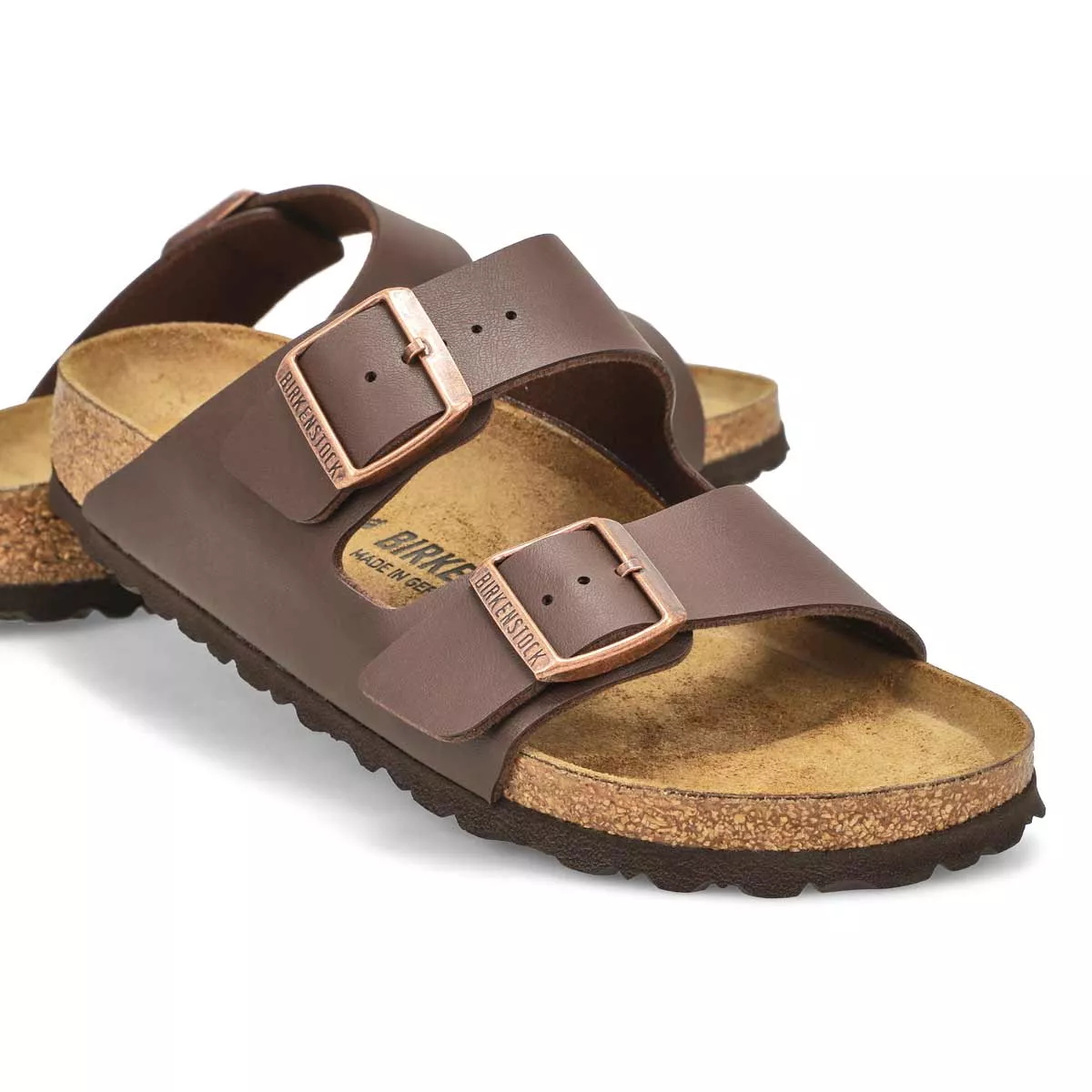 Affordable Birkenstock, Women's Arizona Birko-Flor Narrow Sandal - Dark Brown 0124