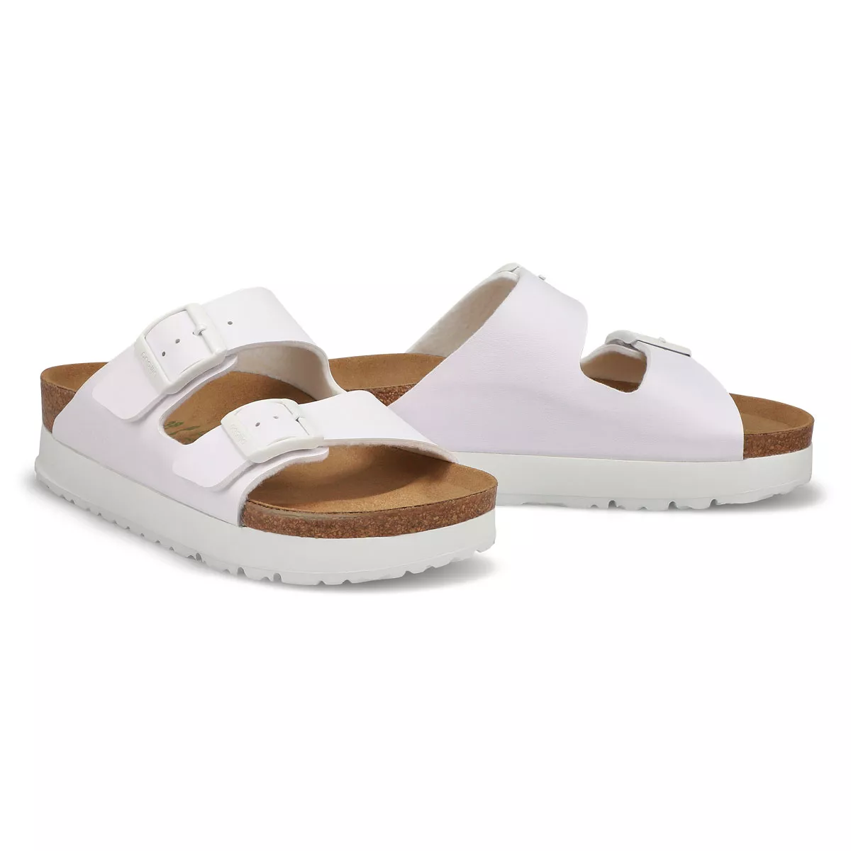 Cheap Birkenstock, Sandale étroite ARIZONA BIRKO-FLOR 2-STRAP VEGAN PLATFORM, blanc, femmes 0124