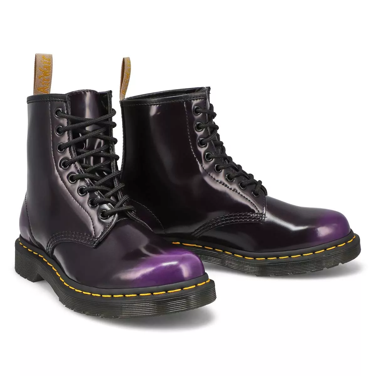 Cheap DrMartens, Botte militaire lisse à 8 œillets 1460 VEGAN, violet, femmes 0123