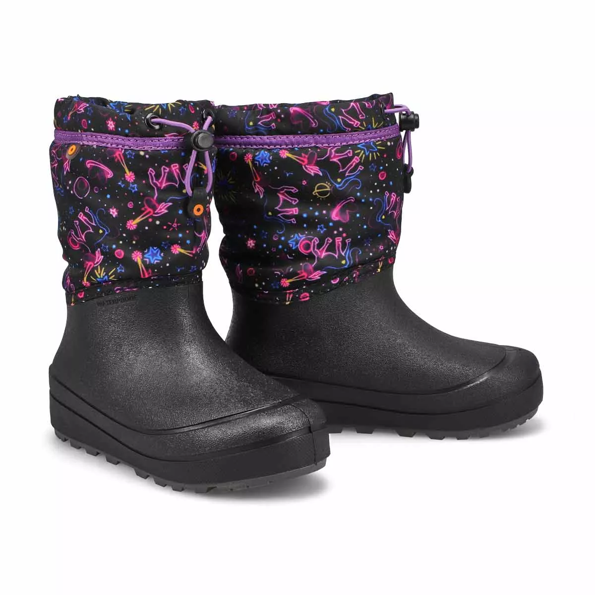 Affordable Bogs, Girls' Snow Shell Neon Unicorn Winter Boot 0127