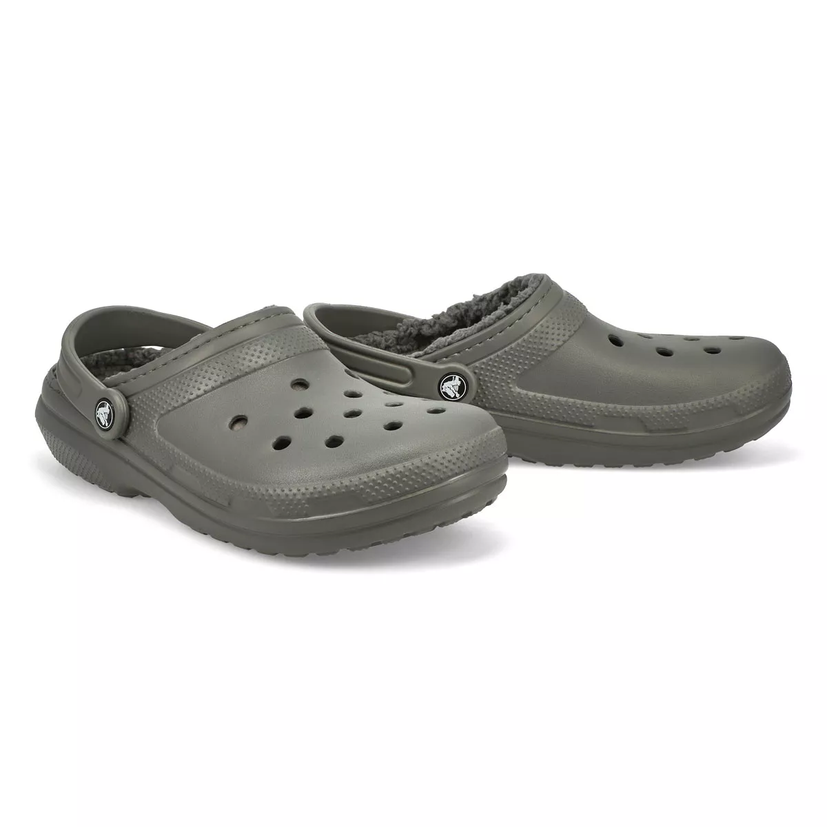 Cheap Crocs, Men's Classic Lined Comfort Clog - Slate Grey 0115