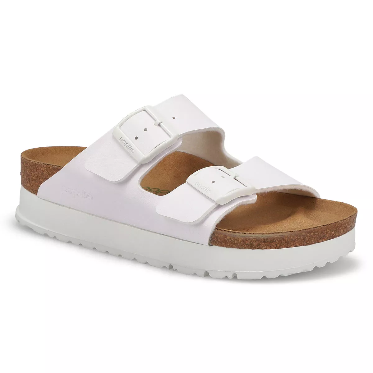 Cheap Birkenstock, Sandale étroite ARIZONA BIRKO-FLOR 2-STRAP VEGAN PLATFORM, blanc, femmes 0124