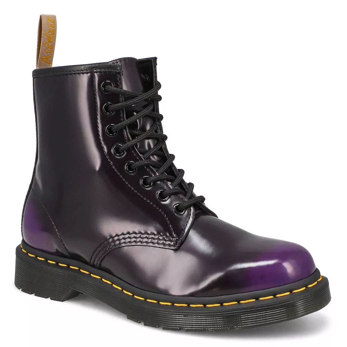 Cheap DrMartens, Botte militaire lisse à 8 œillets 1460 VEGAN, violet, femmes 0123