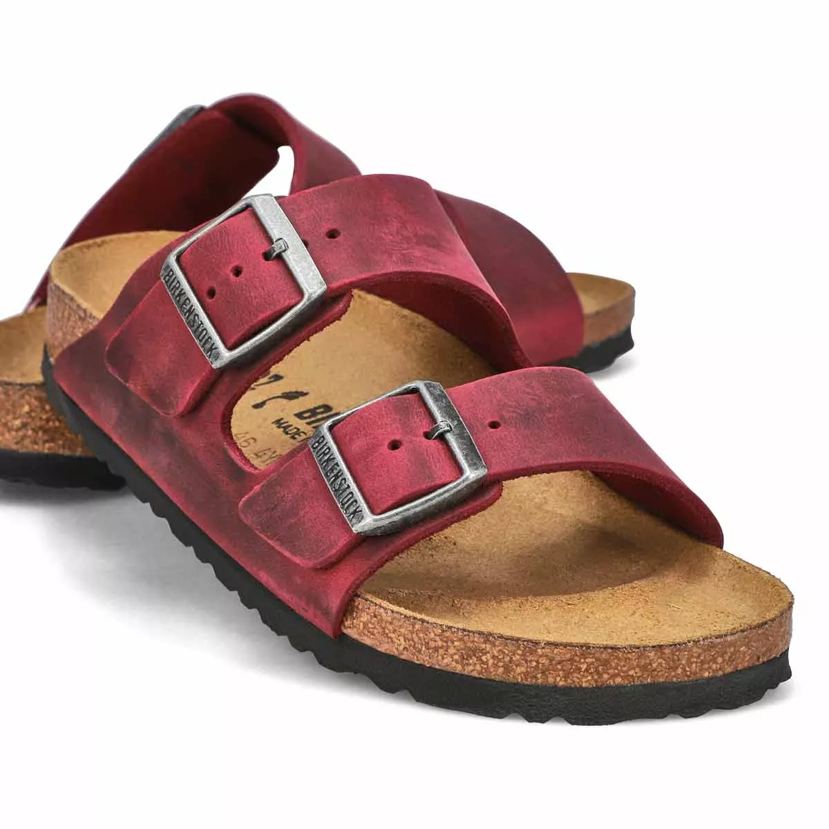 Cheap Birkenstock, Sandale étroite à 2 brides ARIZONA OILED LEATHER, zinfandel, femmes 0124