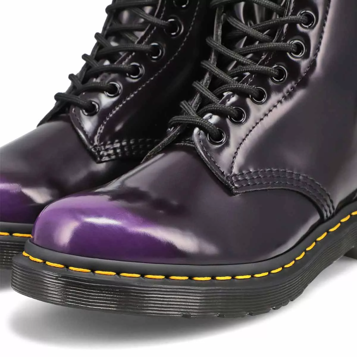 Cheap DrMartens, Botte militaire lisse à 8 œillets 1460 VEGAN, violet, femmes 0123