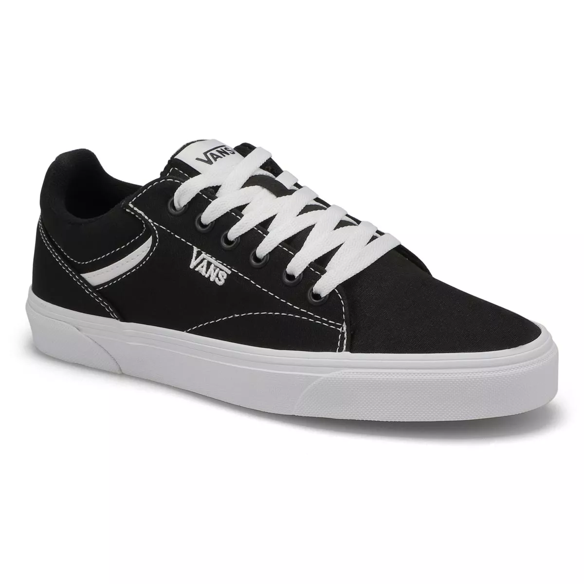 Cheap Vans, Women's Seldan Lace Up Sneaker - Black White 0119