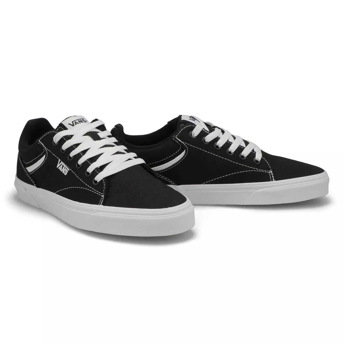 Cheap Vans, Women's Seldan Lace Up Sneaker - Black White 0119