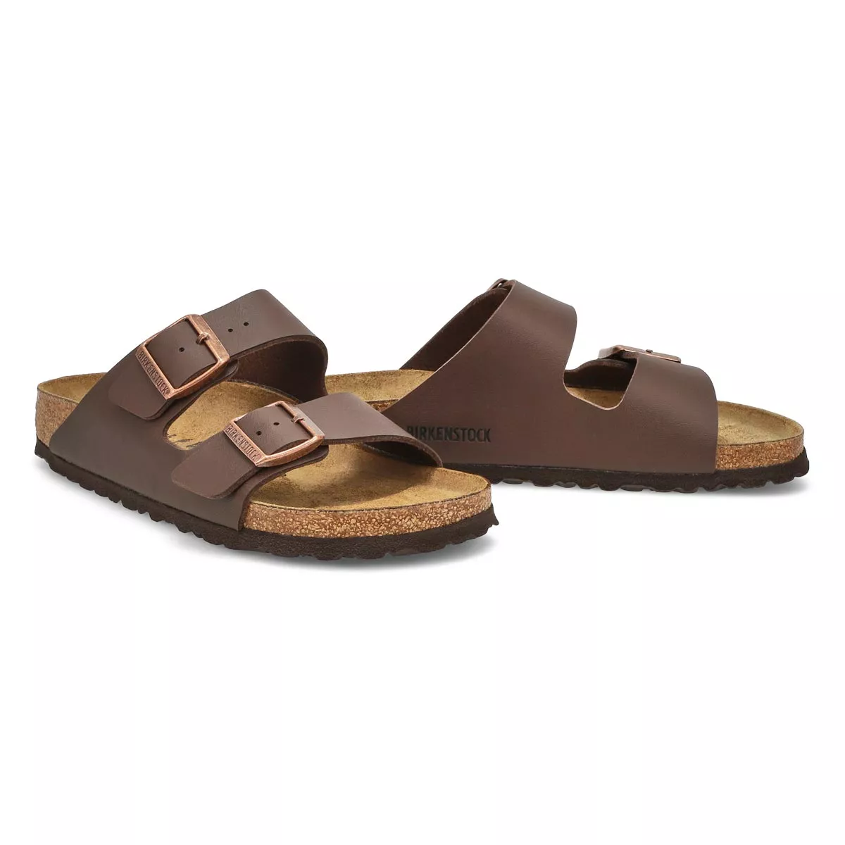 Affordable Birkenstock, Women's Arizona Birko-Flor Narrow Sandal - Dark Brown 0124