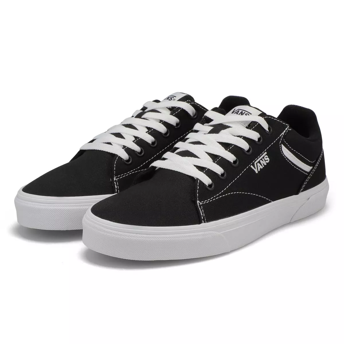 Cheap Vans, Women's Seldan Lace Up Sneaker - Black White 0119