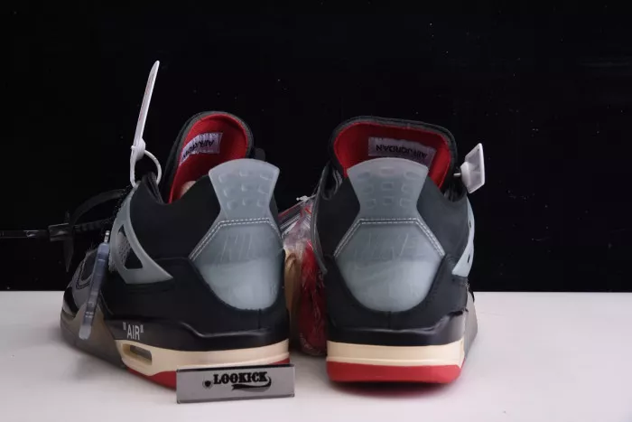 Cheap Off White x Air Jordan 4 Retro Bred CV9388-001 0118