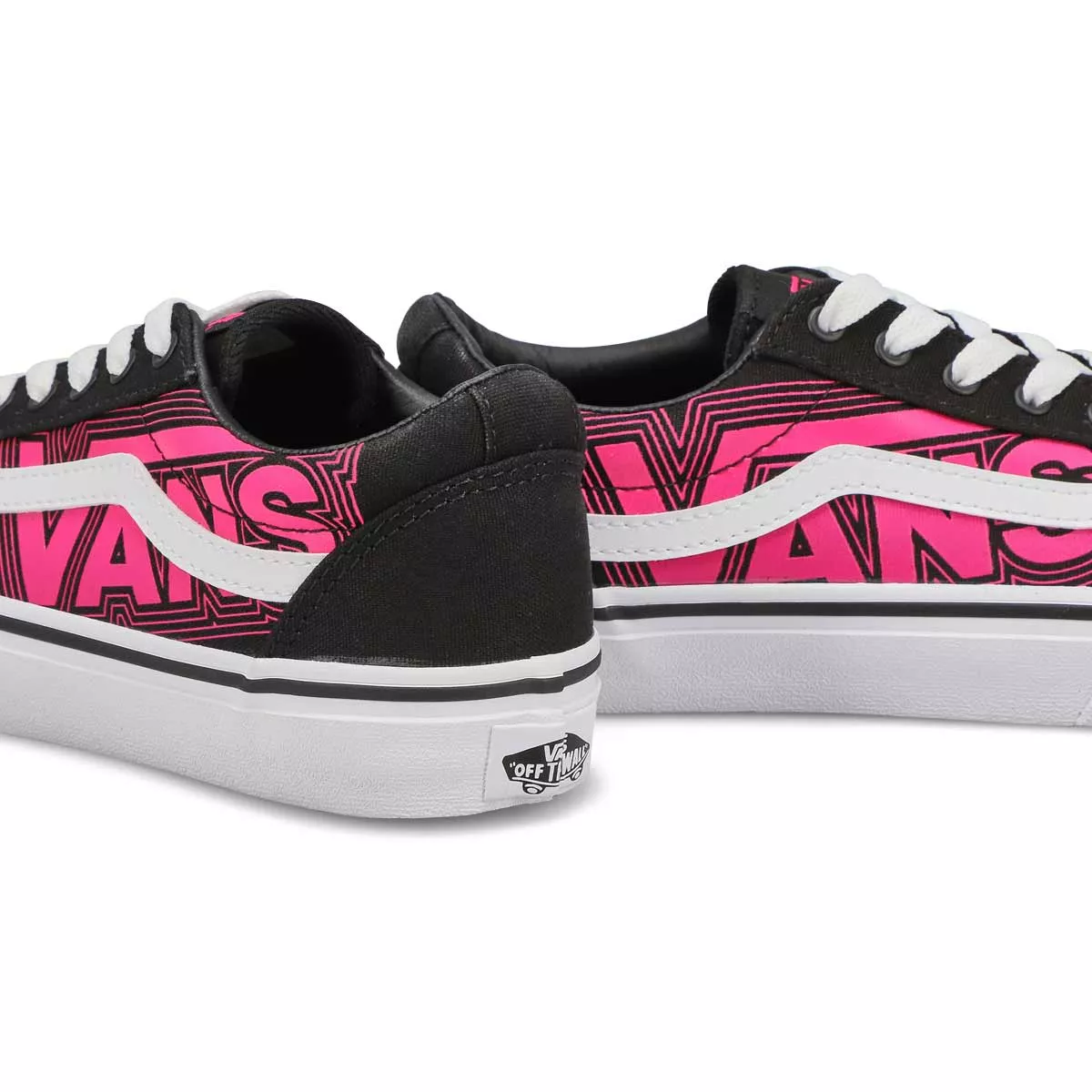 Cheap Vans, Baskets WARD GLOW, rose néon noir, enfants 0119