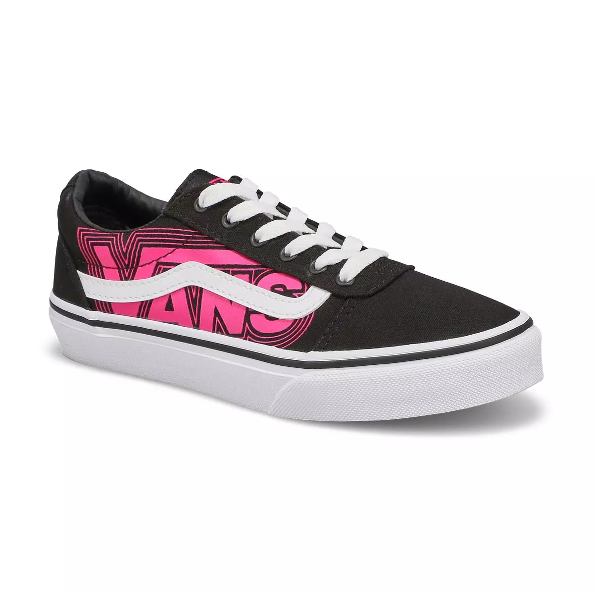 Cheap Vans, Baskets WARD GLOW, rose néon noir, enfants 0119