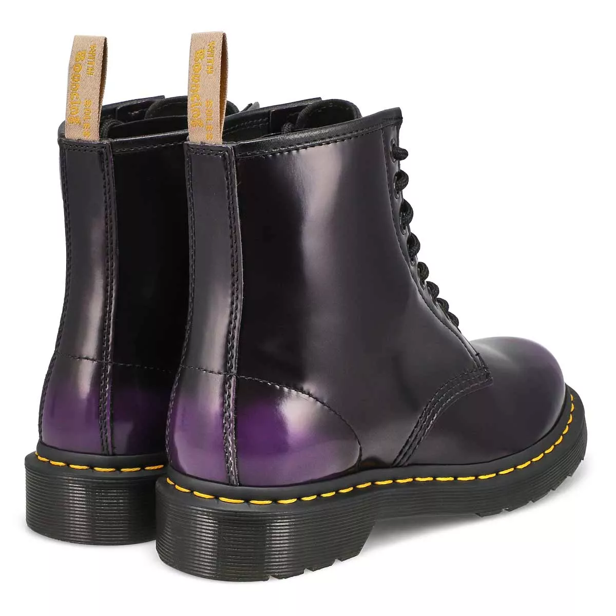 Cheap DrMartens, Botte militaire lisse à 8 œillets 1460 VEGAN, violet, femmes 0123