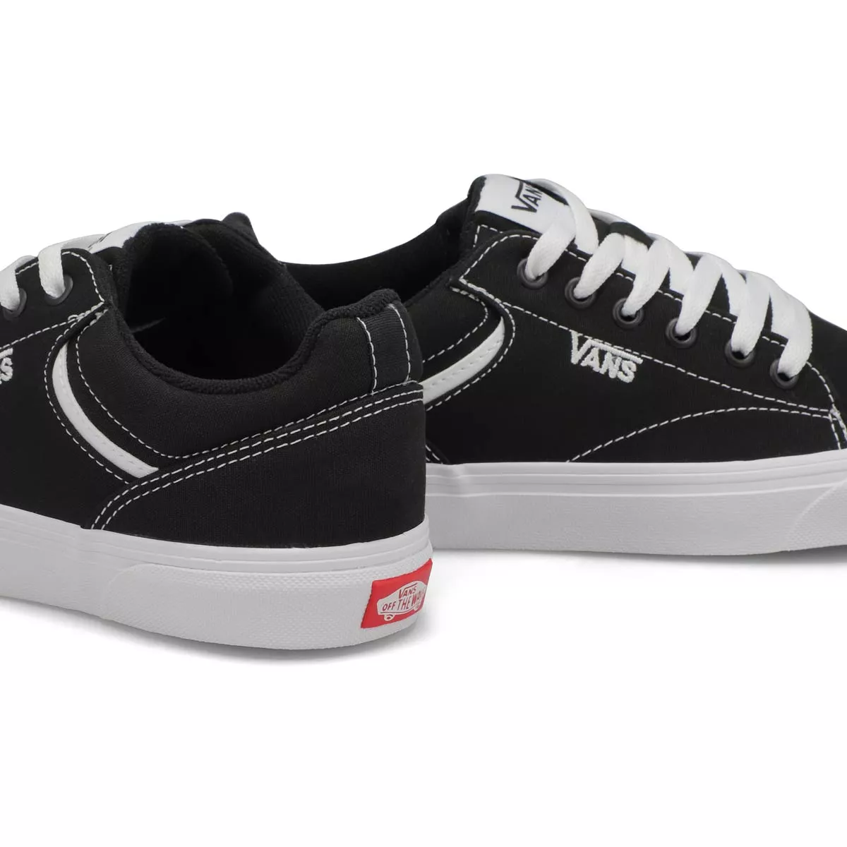 Cheap Vans, Women's Seldan Lace Up Sneaker - Black White 0119