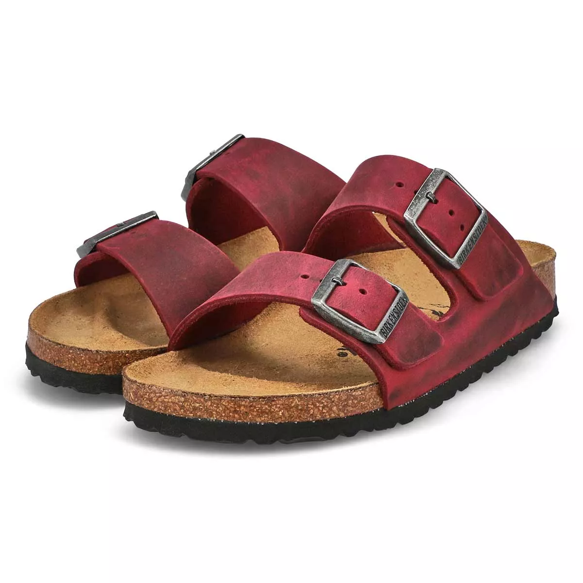 Cheap Birkenstock, Sandale étroite à 2 brides ARIZONA OILED LEATHER, zinfandel, femmes 0124