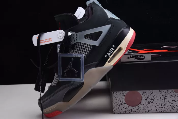 Cheap Off White x Air Jordan 4 Retro Bred CV9388-001 0118