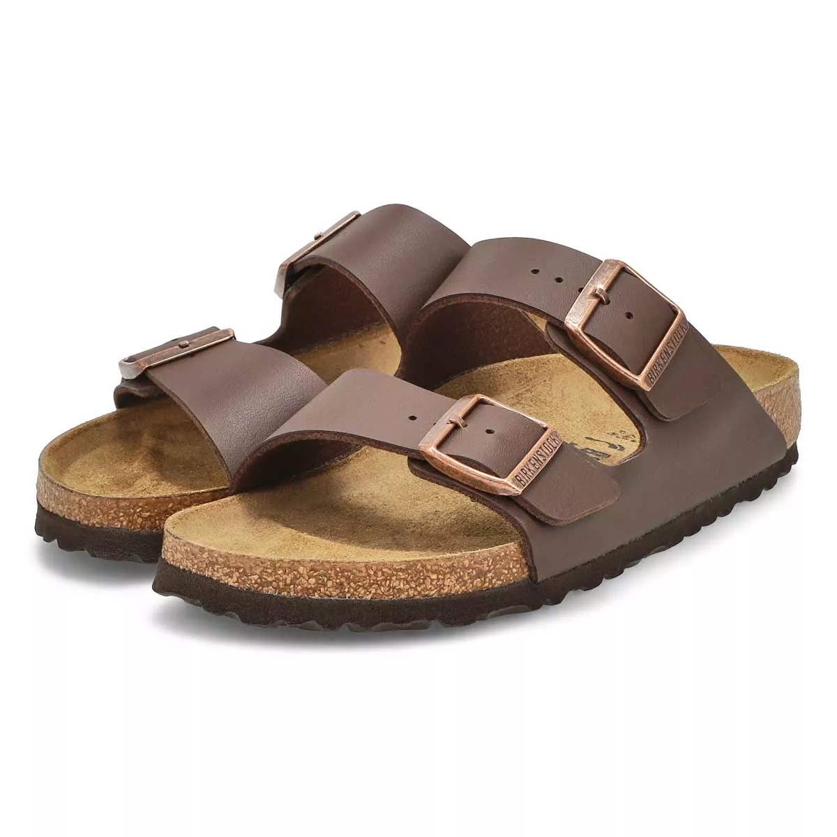 Affordable Birkenstock, Women's Arizona Birko-Flor Narrow Sandal - Dark Brown 0124