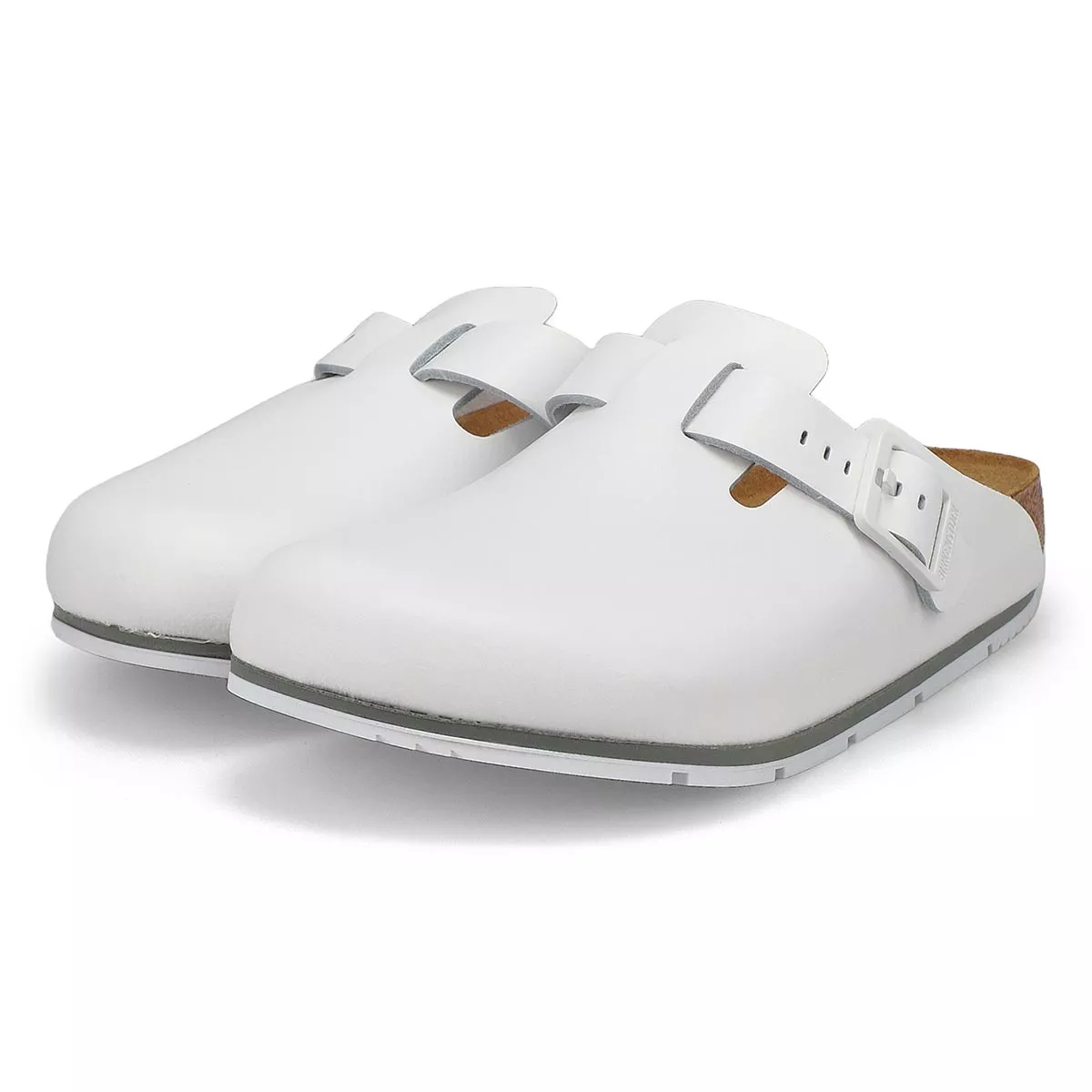 Cheap Birkenstock, Sabot à enfiler BOSTON PRO, blanc, femmes 0124